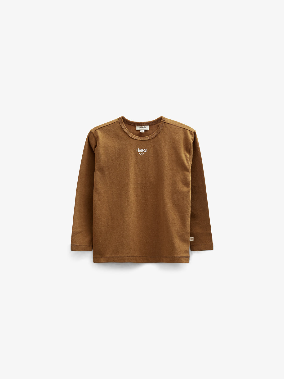 T-shirt met lange mouwen en borduursel - Kids - Walnut | 100854 Brandon