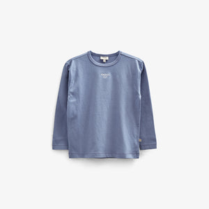 T-shirt met lange mouwen en borduursel - Kids - Blue | 100858 Brandon