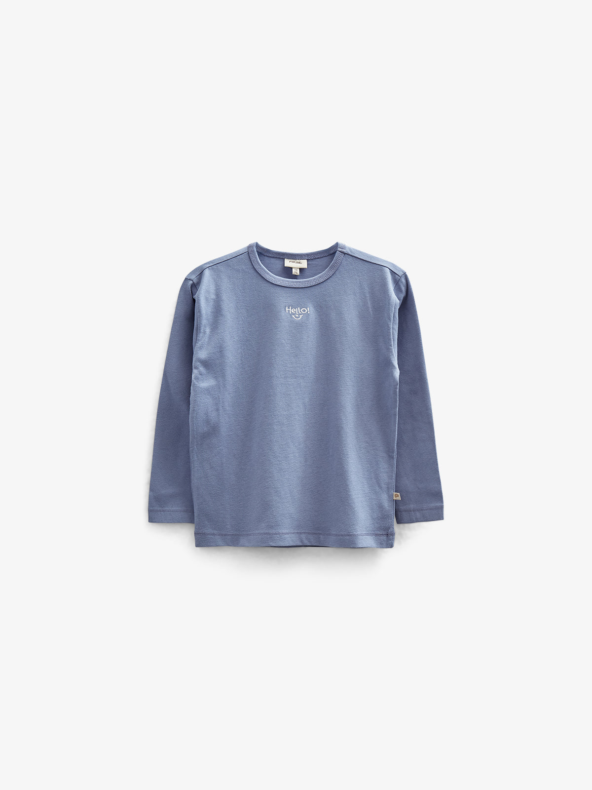 T-shirt met lange mouwen en borduursel - Kids - Blue | 100858 Brandon
