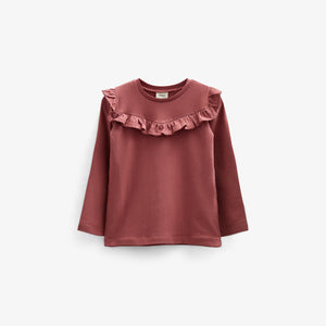 Jersey blouse met ruches - Kids - Vintage Red | 100860 Talia