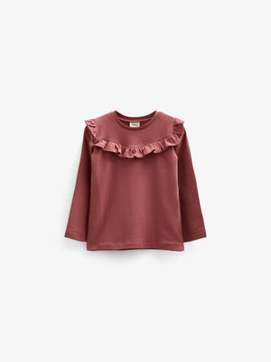 Jersey blouse met ruches - Kids - Vintage Red | 100860 Talia