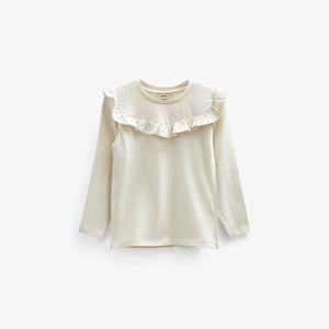 Jersey blouse met ruches - Kids - Off White | 100862 Talia