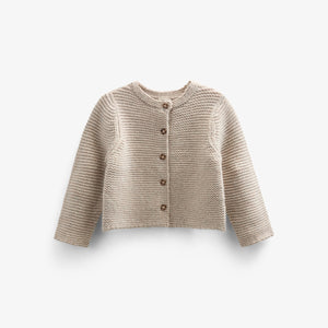 Gebreid Wollen Vest - Kids - Caffe Latte Melange | 100874 Maya