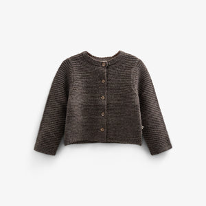 Gebreid Wollen Vest - Kids - Chocolate Melange | 100876 Maya