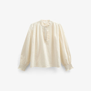 Katoenen blouse met klep - Tween - Off White | 100880 Claire