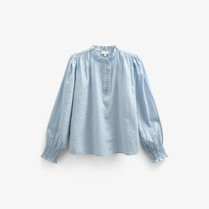 Katoenen blouse met klep - Tween - Light Blue | 100882 Claire