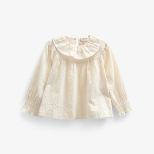 Katoenen blouse met kraag - Kids - Off White | 100883 Claire