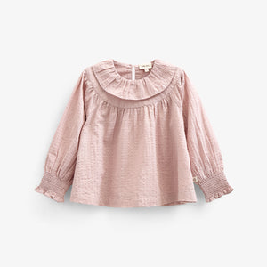 Katoenen blouse met kraag - Kids - Rose | 100884 Claire