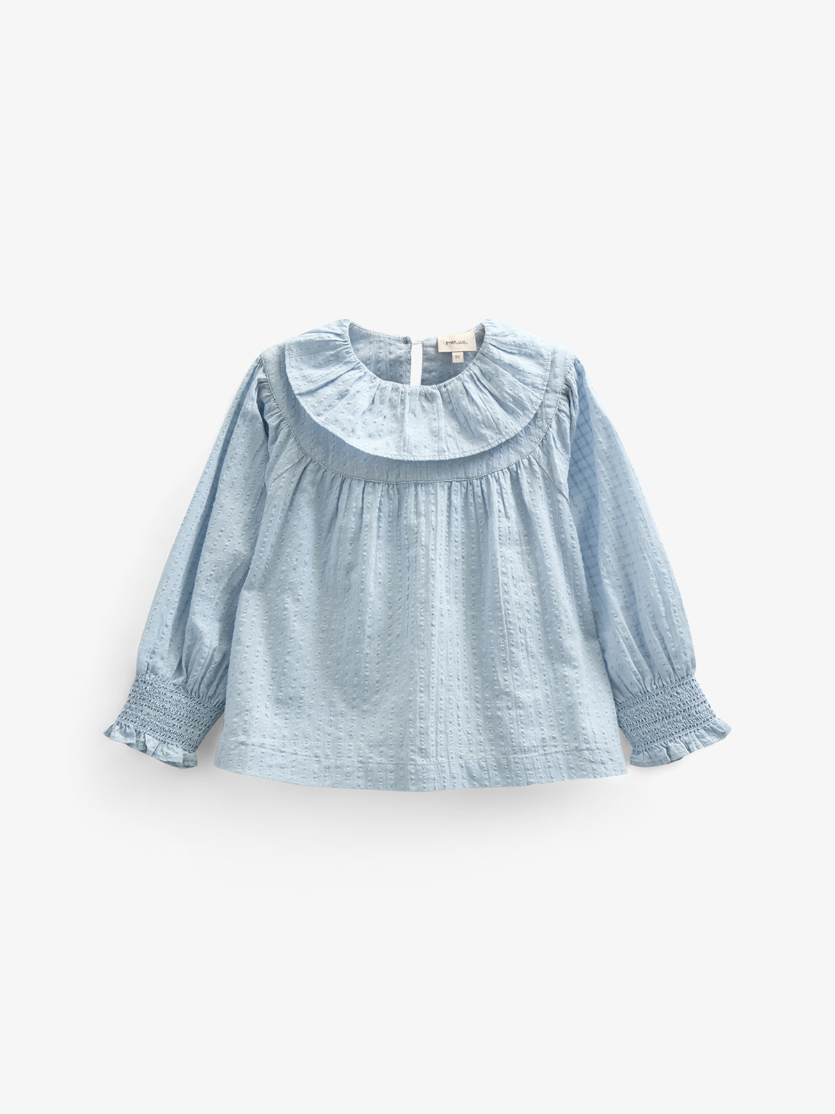 Katoenen blouse met kraag - Kids - Light Blue | 100885 Claire