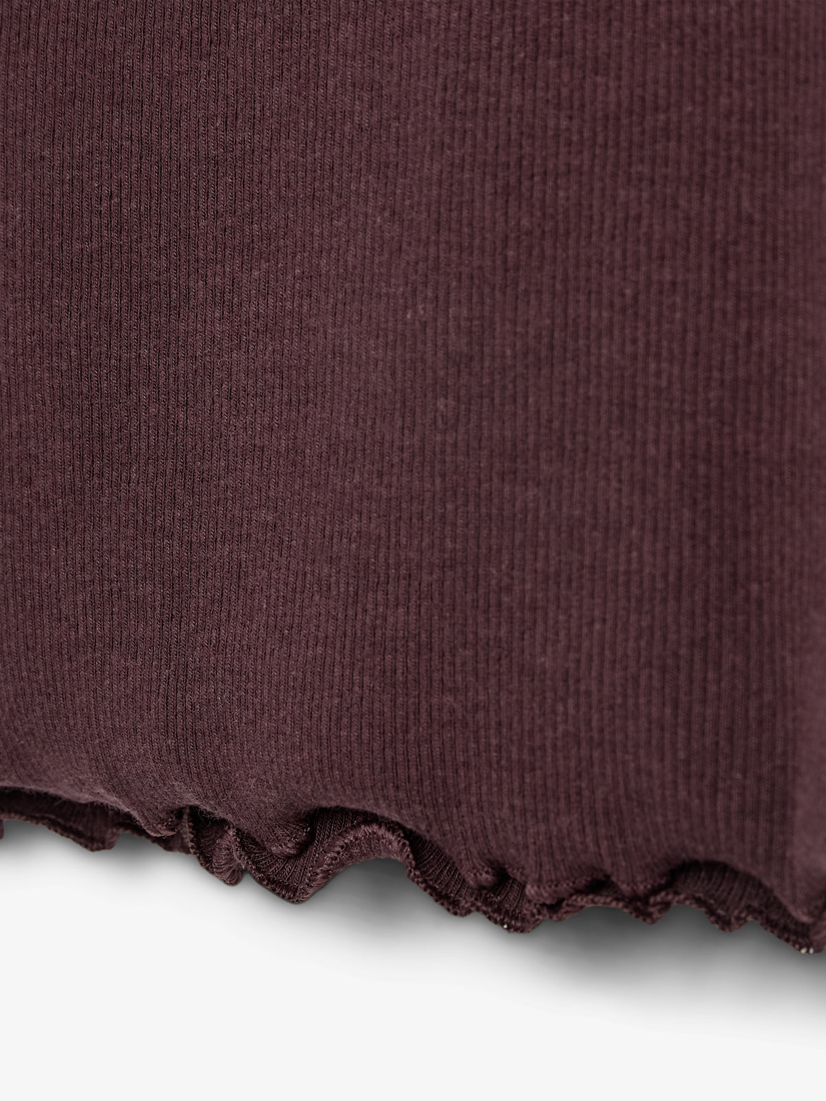 Basic Modal Lange Mouw Rib T-shirt - Little - Dark Purple