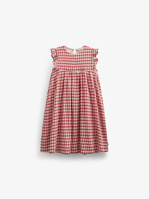 Geruite Katoenen Jurk - Tween - Cherry Red | 100905 Bonnie