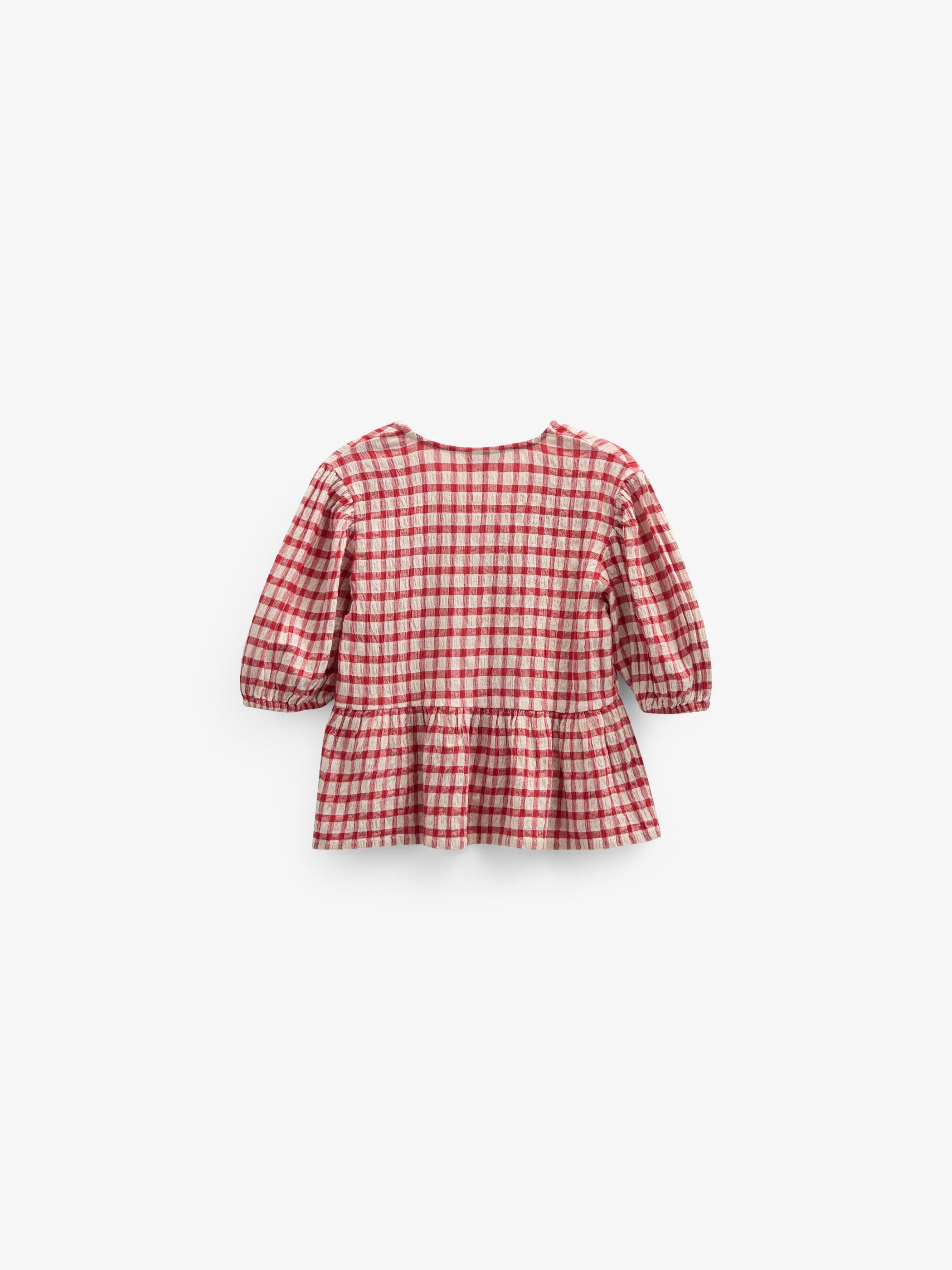 Geruite Katoenen Blouse - Kids - Cherry Red | 100908 Bonnie