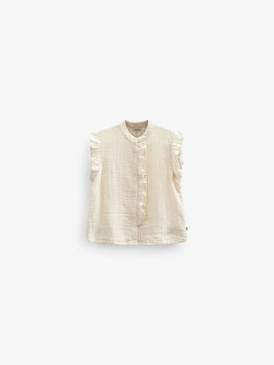 Mouwloze Top van Gaas - Kids - Off White | 100930 Jasmine