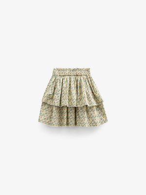 Poplin rok met bloemenprint en ruche - Kids - Green | 100954 Poppy