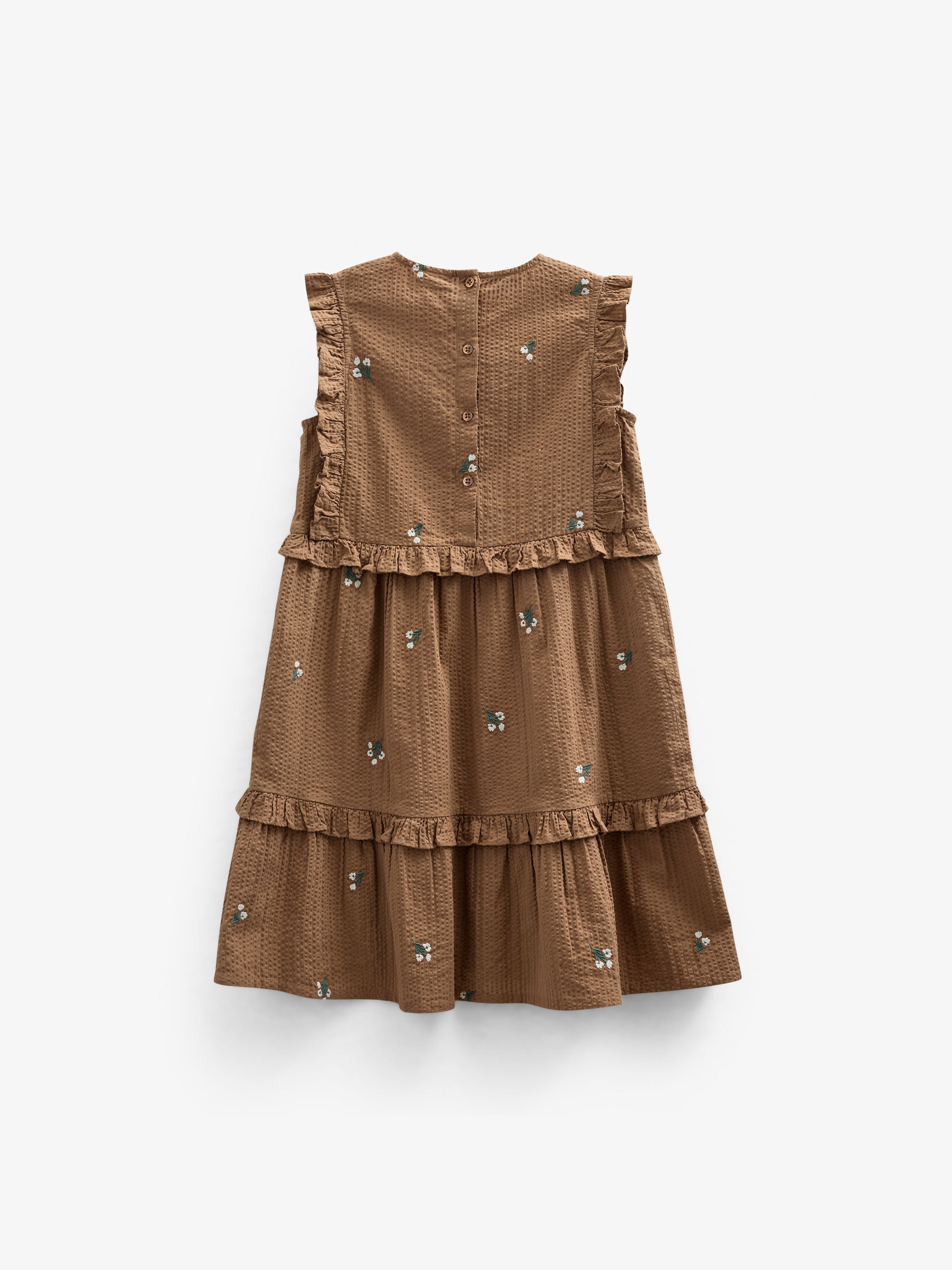 Geborduurde Seersucker Jurk - Tween - Coconut | 100979 Nora
