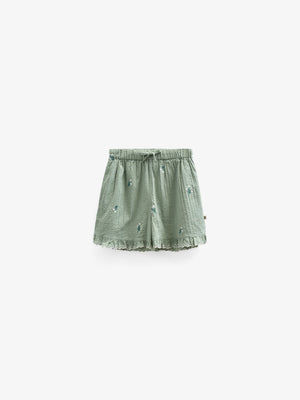 Geborduurde seersuckershorts - Kids - Dusty Green | 100984 Nora