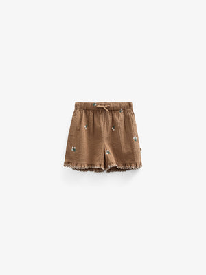 Geborduurde seersucker shorts - Tween - Coconut | 100987 Nora