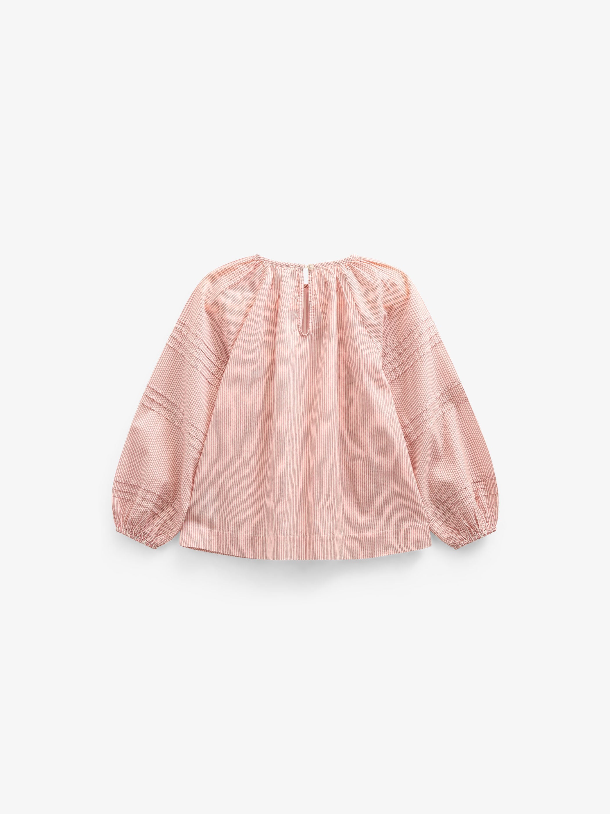 Gestreepte Blouse met Lange Mouwen - Kids - Offwhite/Cherry Red | 100990 Willa