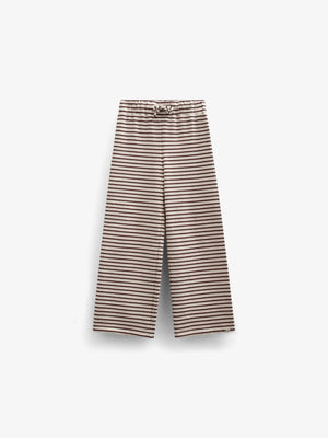 Gestreepte Wide-Leg Jersey Broek - Tween - Brown | 100997 Emmie