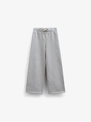 Gestreepte Jersey Broek met Wijde Pijpen - Tween - Blue | 100998 Emmie
