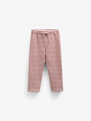 Gestreepte Jerseybroek - Kids - Cherry Red | 100999 Emmie