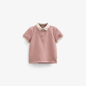 Gestreepte Jersey Polo - Tween - Cherry Red | 101003 Emmie