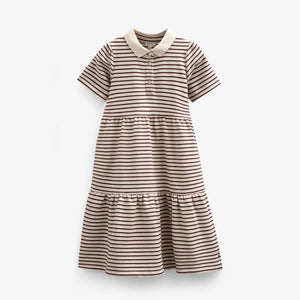 Gestreepte jersey jurk - Kids - Brown | 101010 Emmie