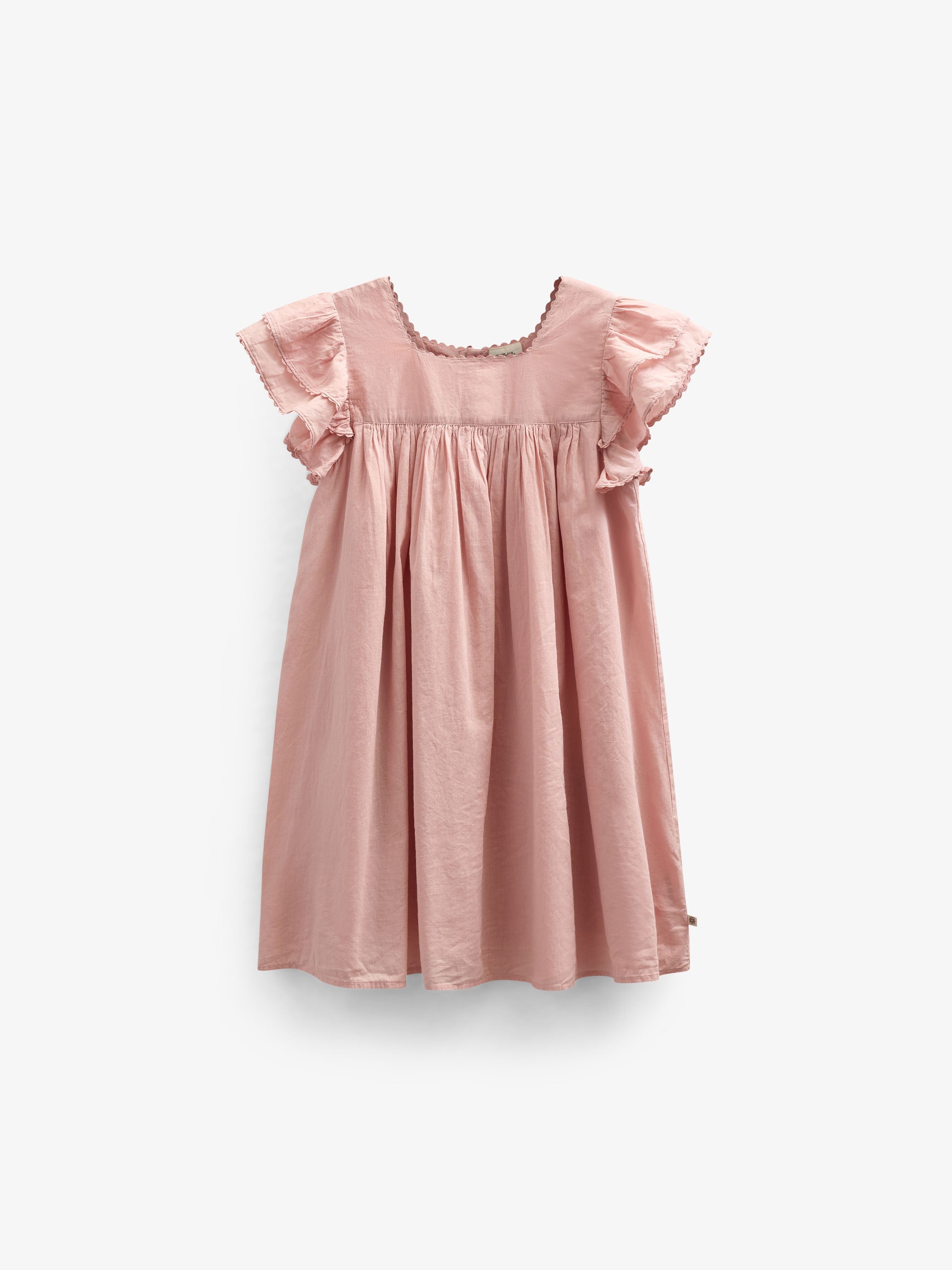 Katoenen jurk met Ric Rac Ruche - Kids - Rose Tan | 101034 Alma