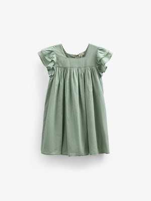 Katoenen jurk met Ric Rac Ruche - Tween - Dusty Green | 101066 Alma
