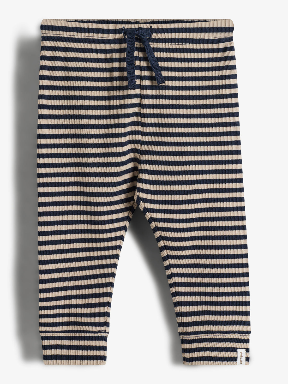 Gestreepte Basic Rib Broek - Little - Navy/Beige