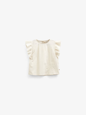 Popeline blouse met borduursel - Tween - Offwhite | 101074 Barbara