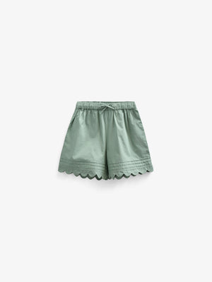 Poplinshorts met Geschulpte Rand - Kids - Dusty Green | 101045 Joy