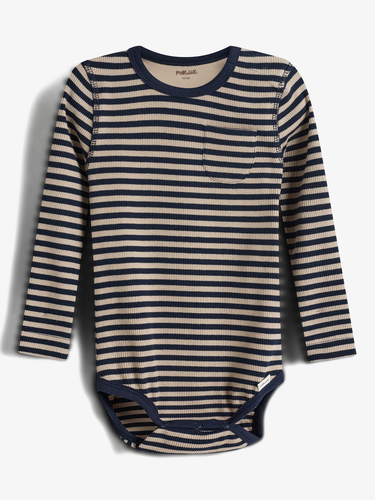 Gestreept Basic Rib Bodysuit - Little - Navy/Beige