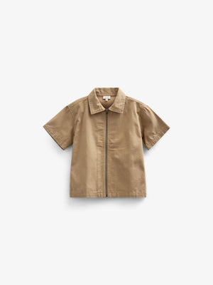 Canvas Overhemdjas met Rits - Tween - Khaki | 101125 Isack