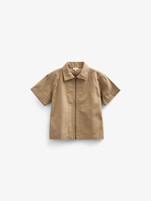 Canvas Overhemdjack met Rits - Kids - Khaki | 101124 Isack