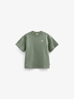 Wafel T-shirt - Kids - Dusty Green | 101155 Evan