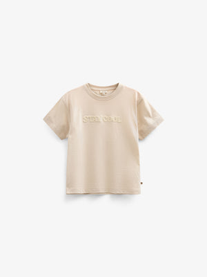 Slub jersey Embroidery T-shirt - Kids - Off White | 101159 Villum