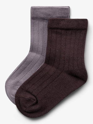 Sokken 2-pack - Little - Dusty Purple/Dark Purple