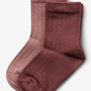 Sokken 2-pack - Little - Dusty Rose/Dark Rose