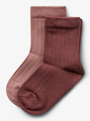 Sokken 2-pack - Little - Dusty Rose/Dark Rose