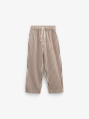 Gestreepte Seersucker Broek - Tween - Brown | 101190 Frank
