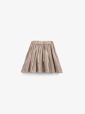 Gestreepte seersucker rok - Tween - Brown | 101194 Nadia