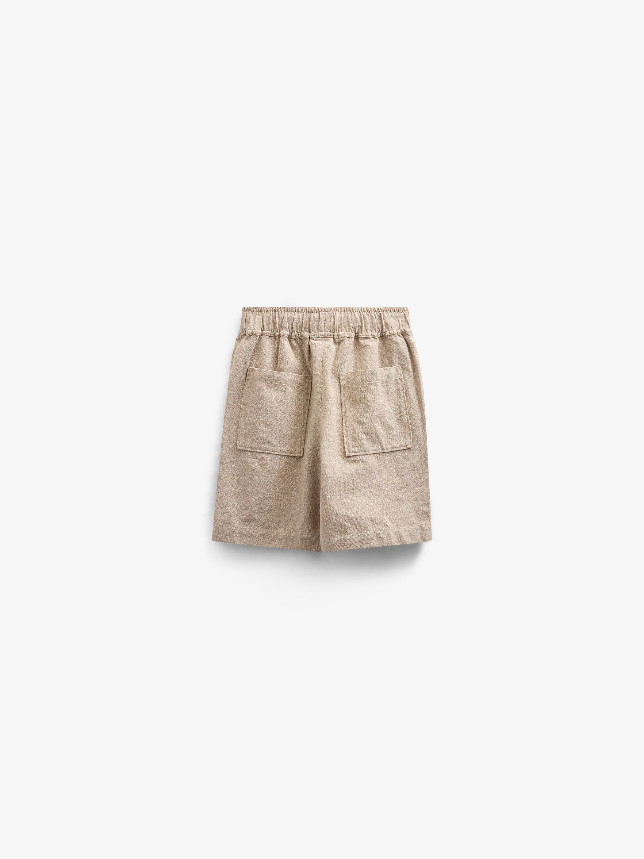 Geweven katoenen shorts met structuur - Kids - Sand | 101197 Walter