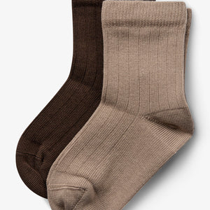 Sokken 2-pack - Little - Dark Earth/Dark Beige