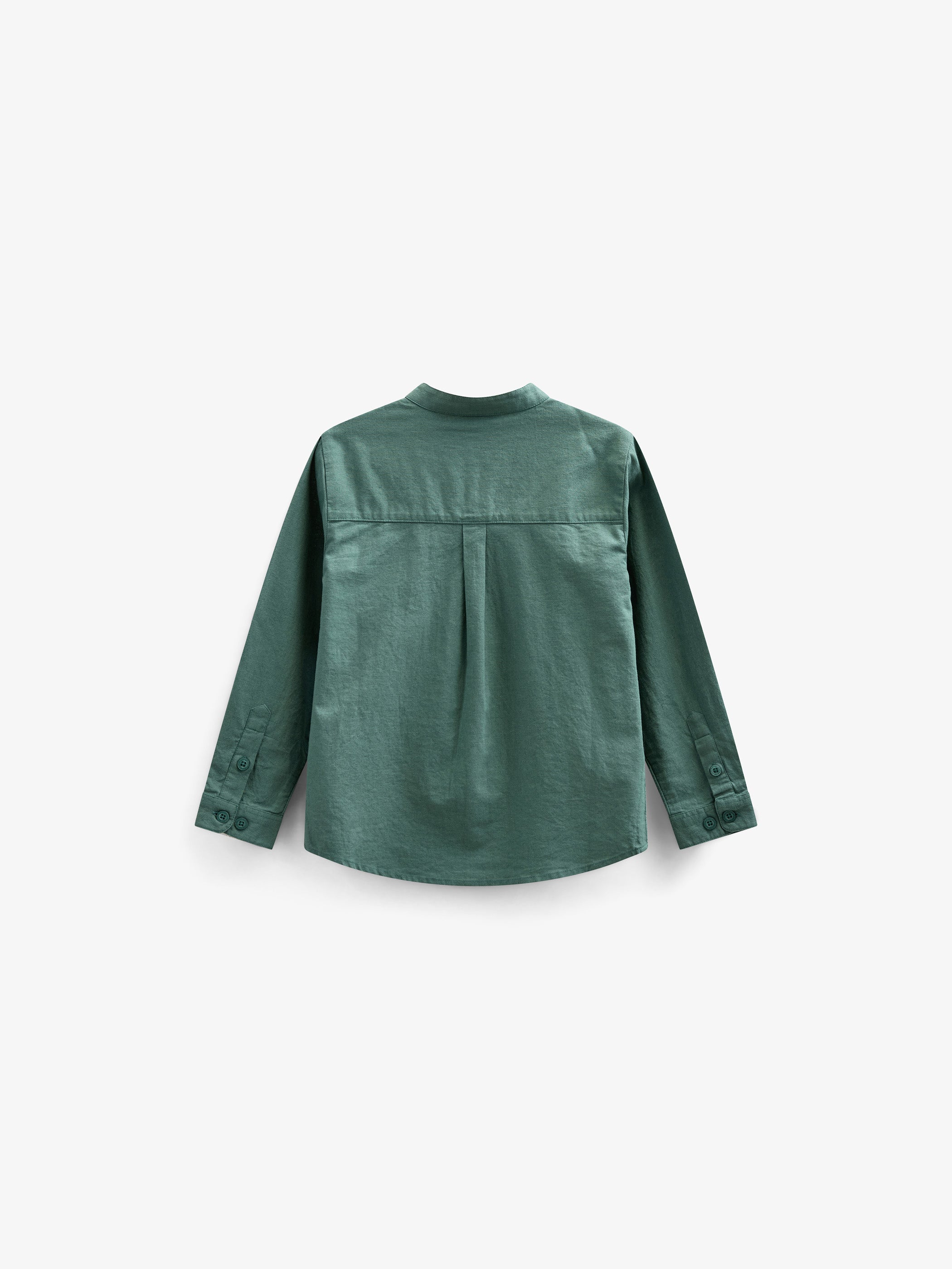 Linnenmix overhemd met mandarijnkraag - Tween - Tropical Green | 101204 Lucca