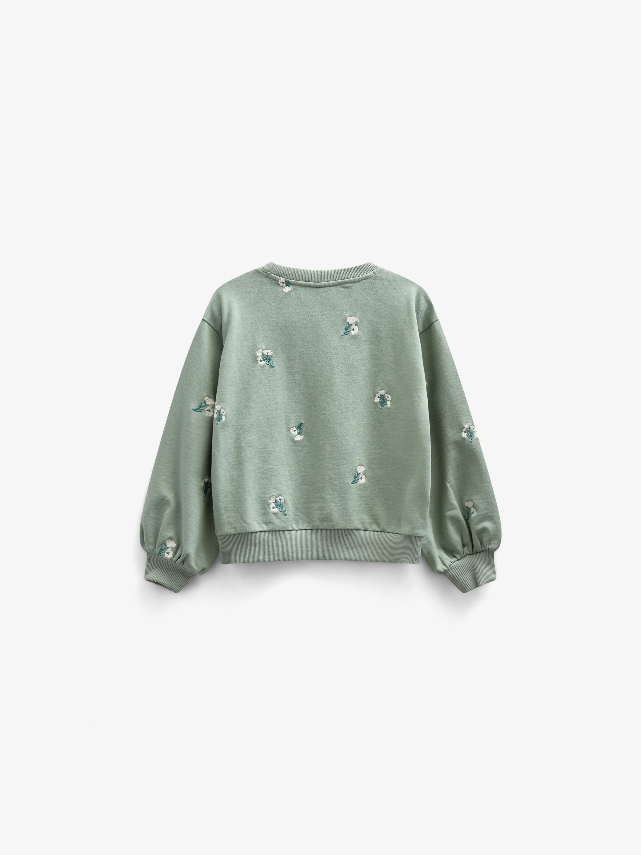 Geborduurd Crewneck Sweatshirt - Kids - Dusty Green | 101211 Kimber
