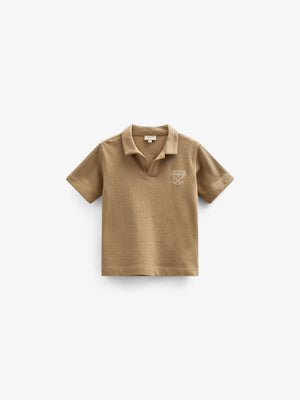 Polo T-shirt van Gestructureerde Jersey - Kids - Khaki | 101217 Sonny