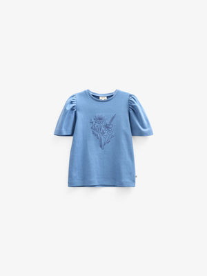 T-shirt met Borduursel - Kids - Dusty Blue | 101237 Amanda