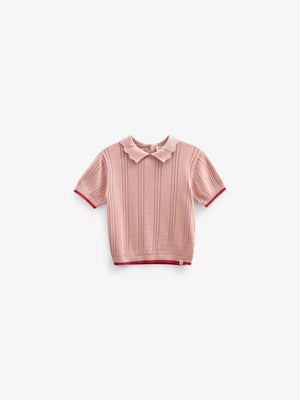Roze gebreide polo - Kids - Rose | 101241 Helena