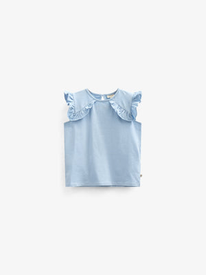 Jersey Top met Ruche - Kids - Powder Blue | 101267 Selma
